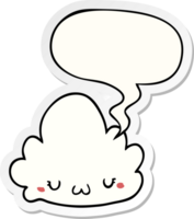 cute cartoon cloud with speech bubble sticker png