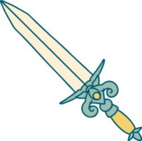 iconic tattoo style image of a dagger png