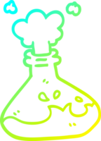 cold gradient line drawing of a cartoon chemical bottles png