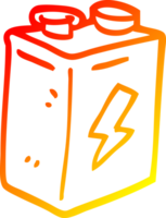 warm gradient line drawing of a cartoon battery png