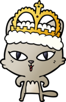 cartoon cat wearing crown png