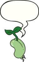 cartoon sprouting seed with speech bubble png
