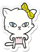 sticker of a cute cartoon cat png