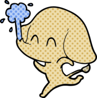 carino cartone animato elefante schizzare acqua png