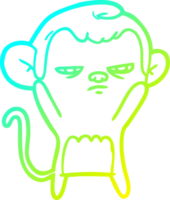 cold gradient line drawing of a cartoon monkey png