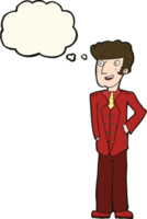 cartoon upperclass man with thought bubble png