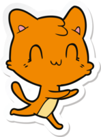 pegatina de un gato feliz de dibujos animados png