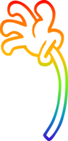 rainbow gradient line drawing of a cartoon hand gestures png