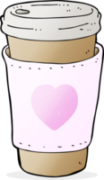 cartoon I love coffee cup png