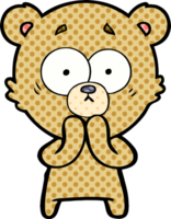 desenho de urso preocupado png