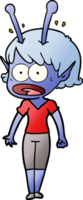 cartoon shocked alien girl png