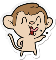 sticker of a crazy cartoon monkey png