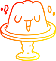 warm gradient line drawing of a jelly on plate wobbling png