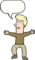 cartoon startled man with speech bubble png