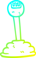 cold gradient line drawing of a cartoon gear stick png