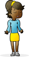 cartoon woman shrugging shoulders png