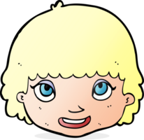 cartoon happy female face png