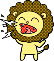 dessin animé lion rugissant png