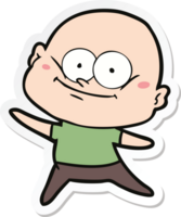 sticker van een cartoon kale man die staart png