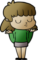 cartoon indifferent woman png