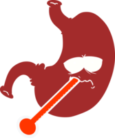 flat color style cartoon upset stomach png