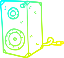 cold gradient line drawing of a cartoon speaker box png