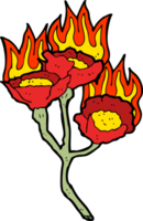 desenhos animados de flores ardentes png