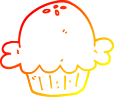 warm gradient line drawing of a cartoon pie png