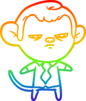 arco Iris gradiente linha desenhando do uma desenho animado macaco png