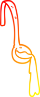 warm gradient line drawing of a cartoon ladle of food png