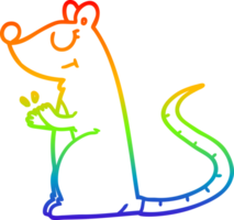 rainbow gradient line drawing of a cartoon white mouse png