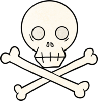 Cartoon-Totenkopf mit gekreuzter Knochen png