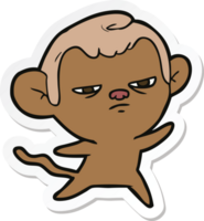 sticker of a cartoon annoyed monkey png