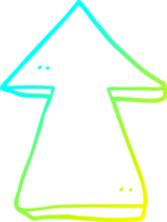 cold gradient line drawing of a cartoon pointing arrow png