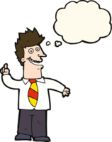 cartoon man with good idea with thought bubble png