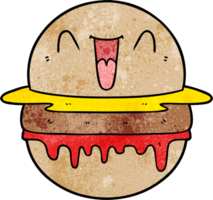 burger heureux de dessin animé png