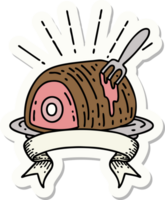 sticker of a tattoo style roast beef png