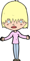 cartoon woman shrugging shoulders png