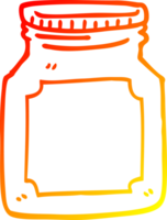 warm gradient line drawing of a cartoon empty jar png