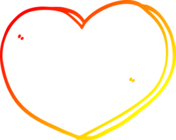 warm gradient line drawing of a cartoon heart png