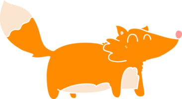 fat flat color style cartoon fox png