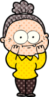 desenho animado mulher velha feliz png