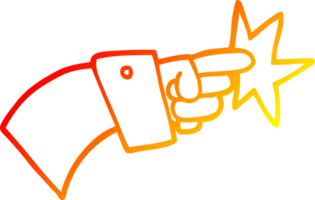 warm helling lijn tekening van een tekenfilm richten hand- icoon png