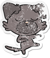 distressed sticker of a cute cartoon dog png