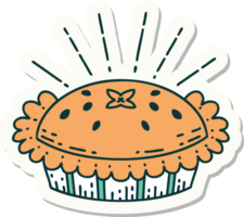 sticker of a tattoo style amazing pie png