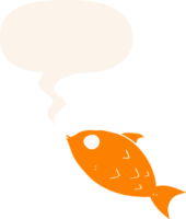 cartoon fish with speech bubble in retro style png