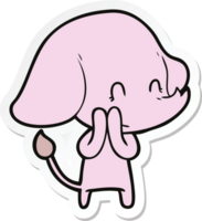 sticker of a cute cartoon elephant png