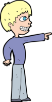 cartoon grinning boy pointing png