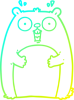 cold gradient line drawing of a cartoon shocked ground hog png