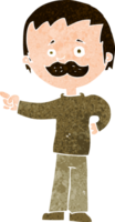 cartoon man with mustache pointing png